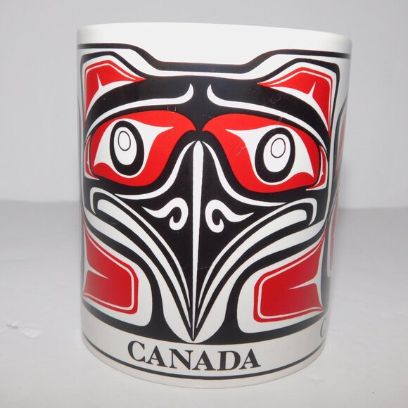 Discover Canada Capilano  Haida Animal Art  White Red Black Coffee Tea Mug - Picture 3 of 8